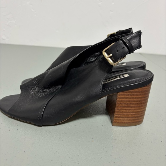 Dune London Black Leather Ignus Sandals Heels Women's 5 UK/ 38 EU/ 7-7.5 US - Picture 6 of 13